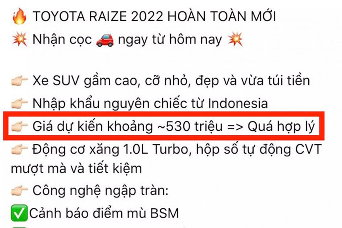 Toyota Raize 2022 ban cao cap lo gia 530 trieu tai Viet Nam-Hinh-2