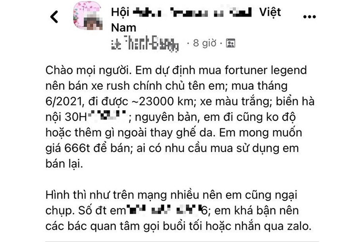 Toyota Rush chay chan ban 666 trieu o Ha Noi, nguoi dung 