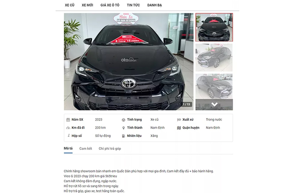 Toyota Vios 2023 chu nhan moi chay 200km, rao ban chi 565 trieu dong