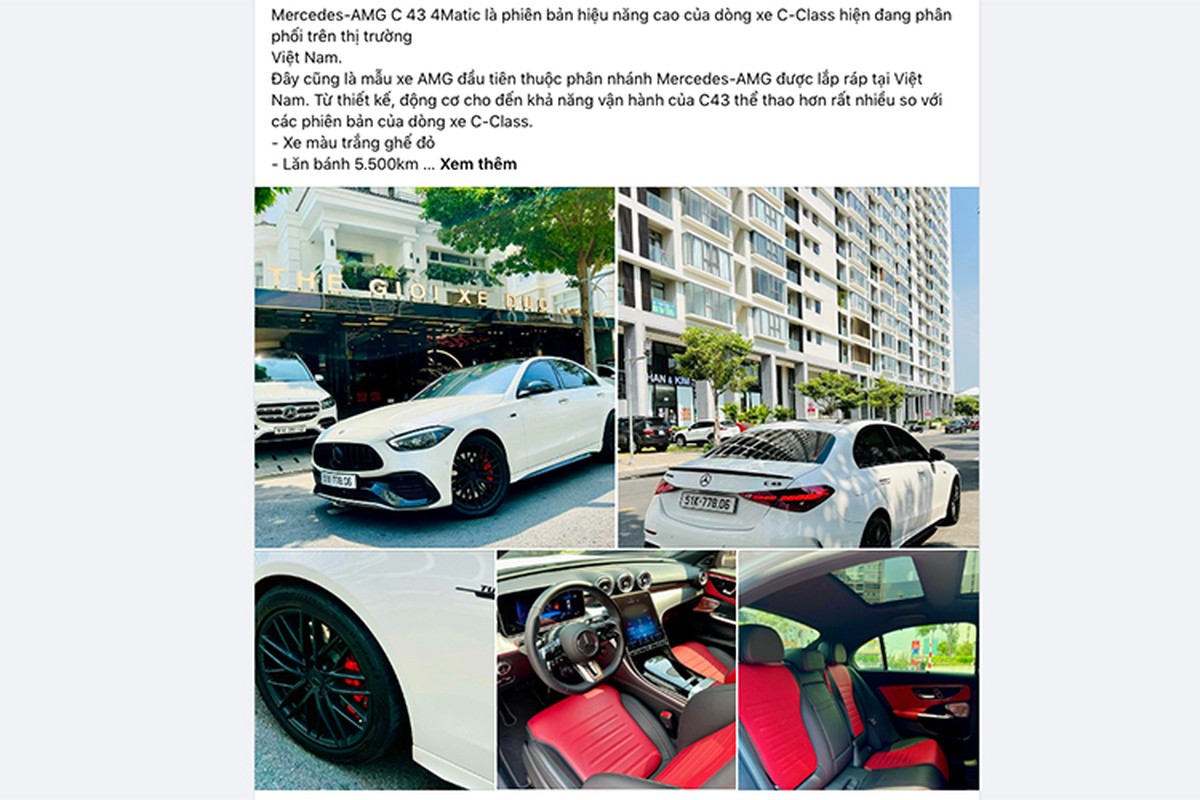 Mercedes-AMG C43 moi chay 5.500 km rao ban lo 500 trieu o Ha Noi