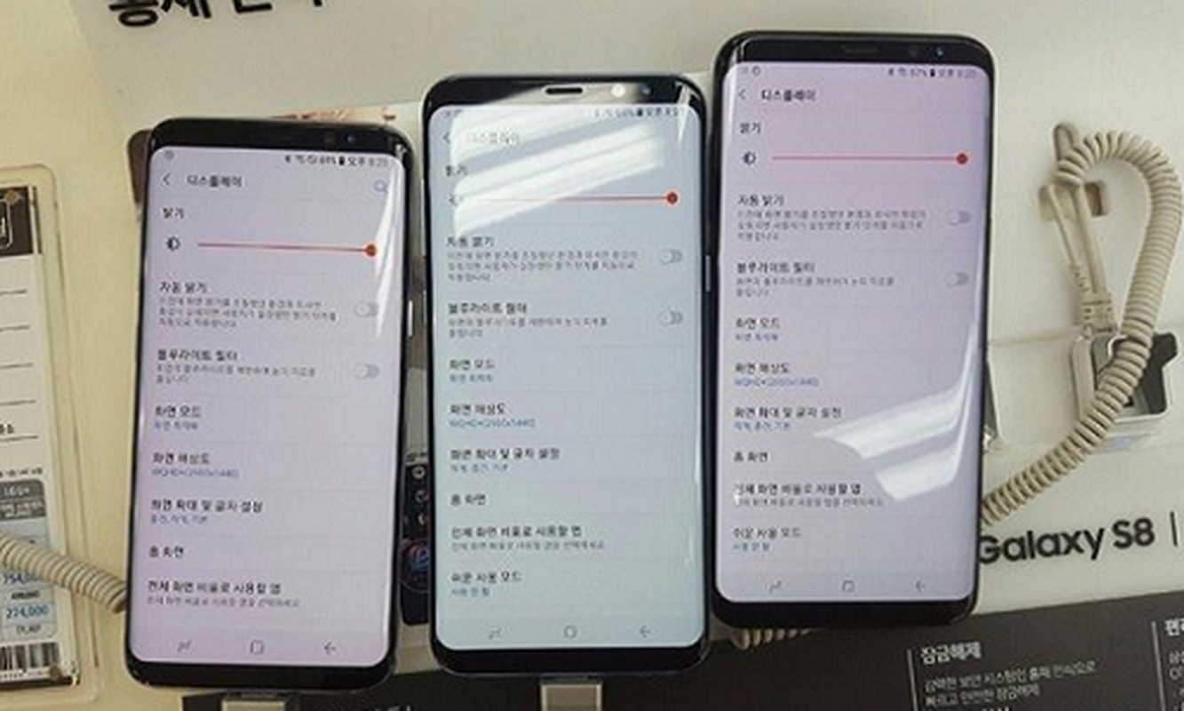 Man hinh bong do ruc, Samsung Galaxy S8 gap su co tram trong