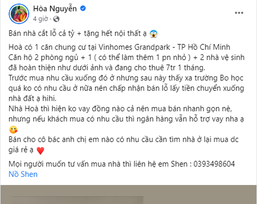 Ben trong can ho chung cu Hoa Minzy vua rao ban