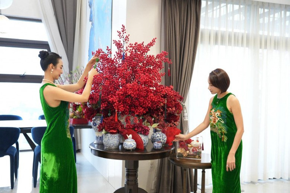 View - 	Cận cảnh penthouse tiền tỷ ngập sắc Tết của Hoa hậu Ngọc Diễm