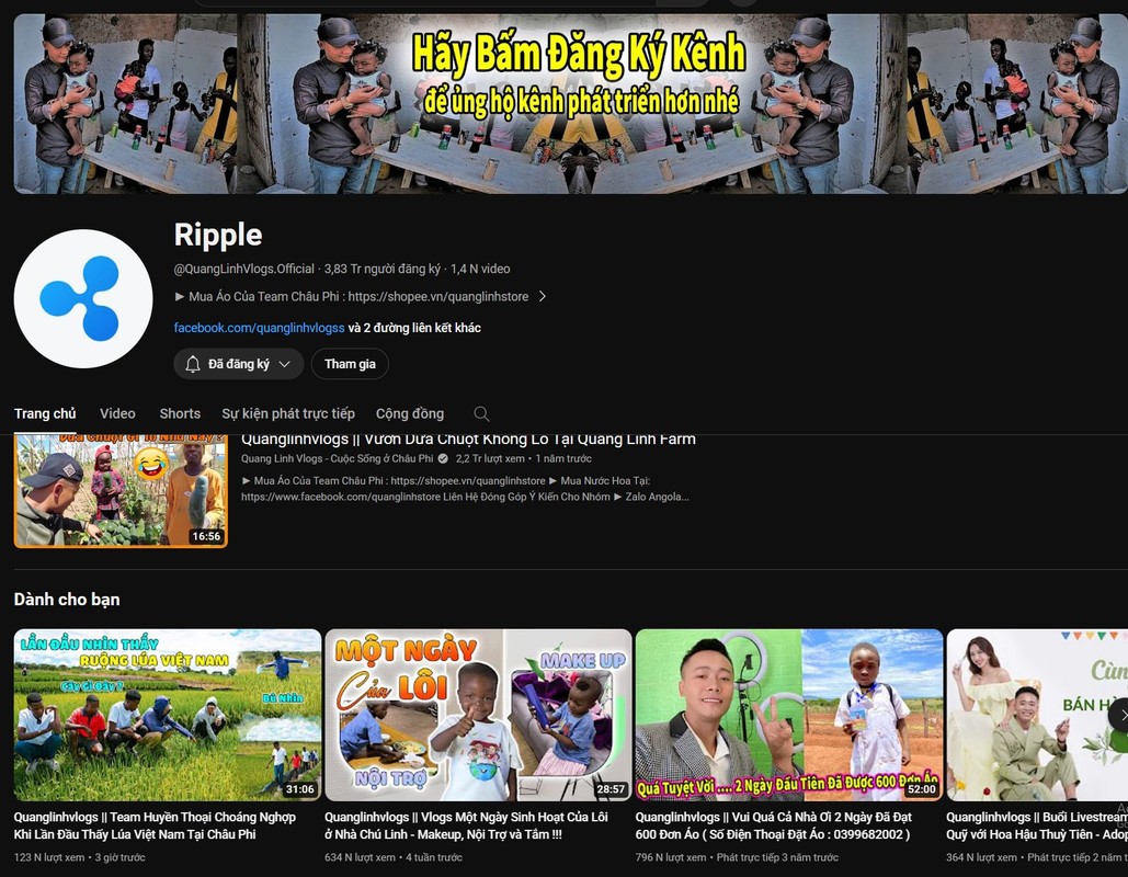 View - 	Trước khi mất kênh YouTube, Quang Linh Vlogs thu nhập khủng cỡ nà