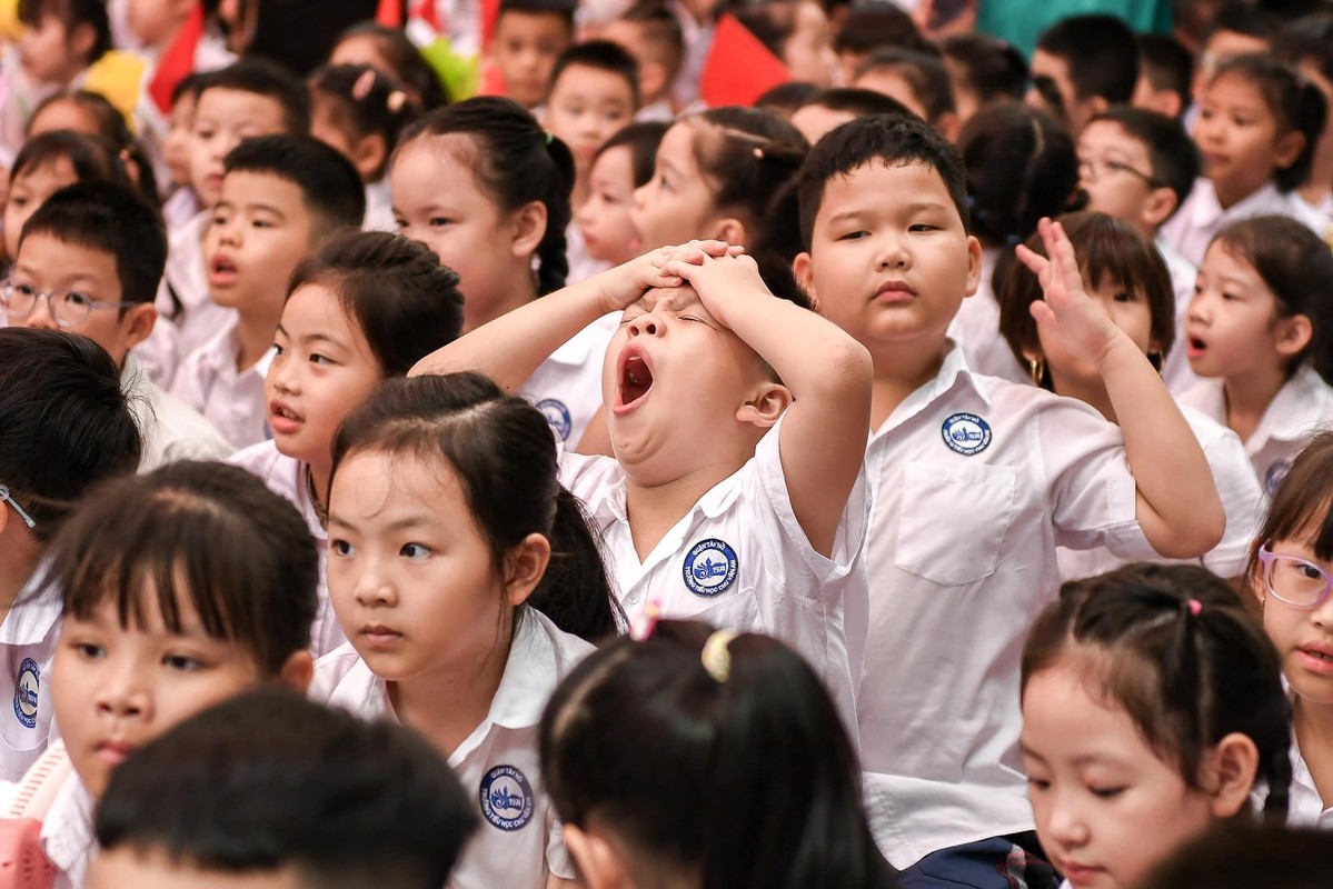 Khoanh khac ngo nghinh cua cac “bup mang non” ngay khai truong