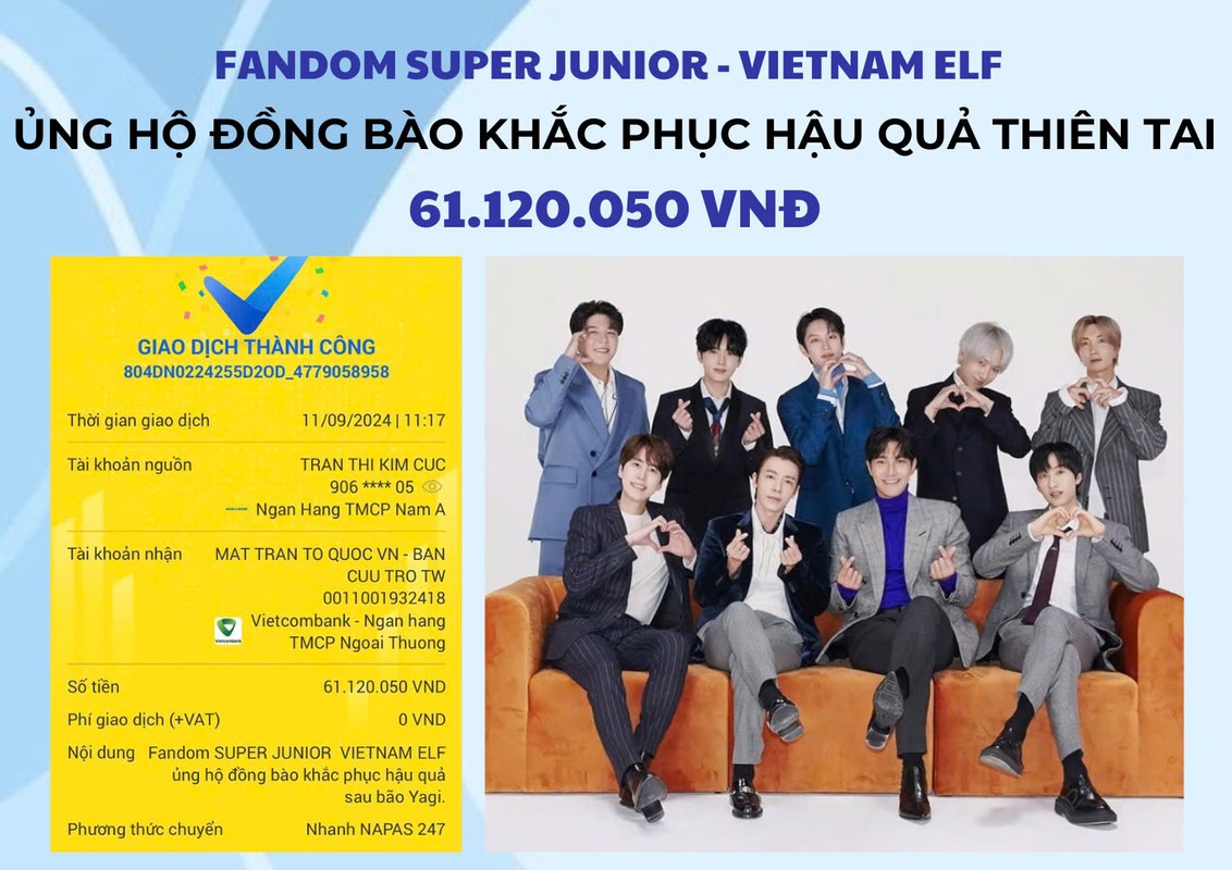 View - 	Fandom của nhiều nhóm nhạc nổi tiếng ủng hộ đồng bào vùng lũ lụt