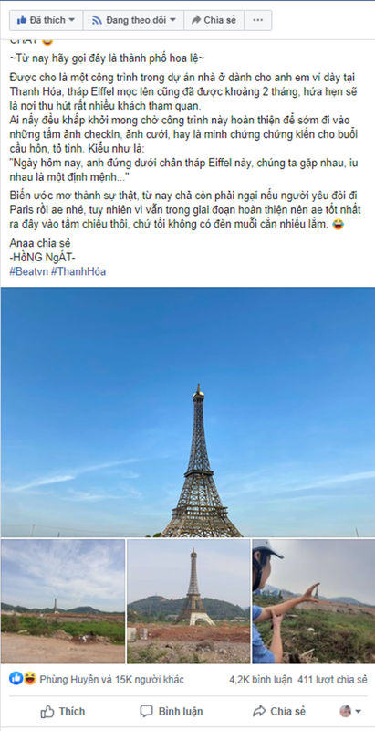 Thap Eiffel xuat hien tai Viet Nam, gioi tre khoe anh check-in