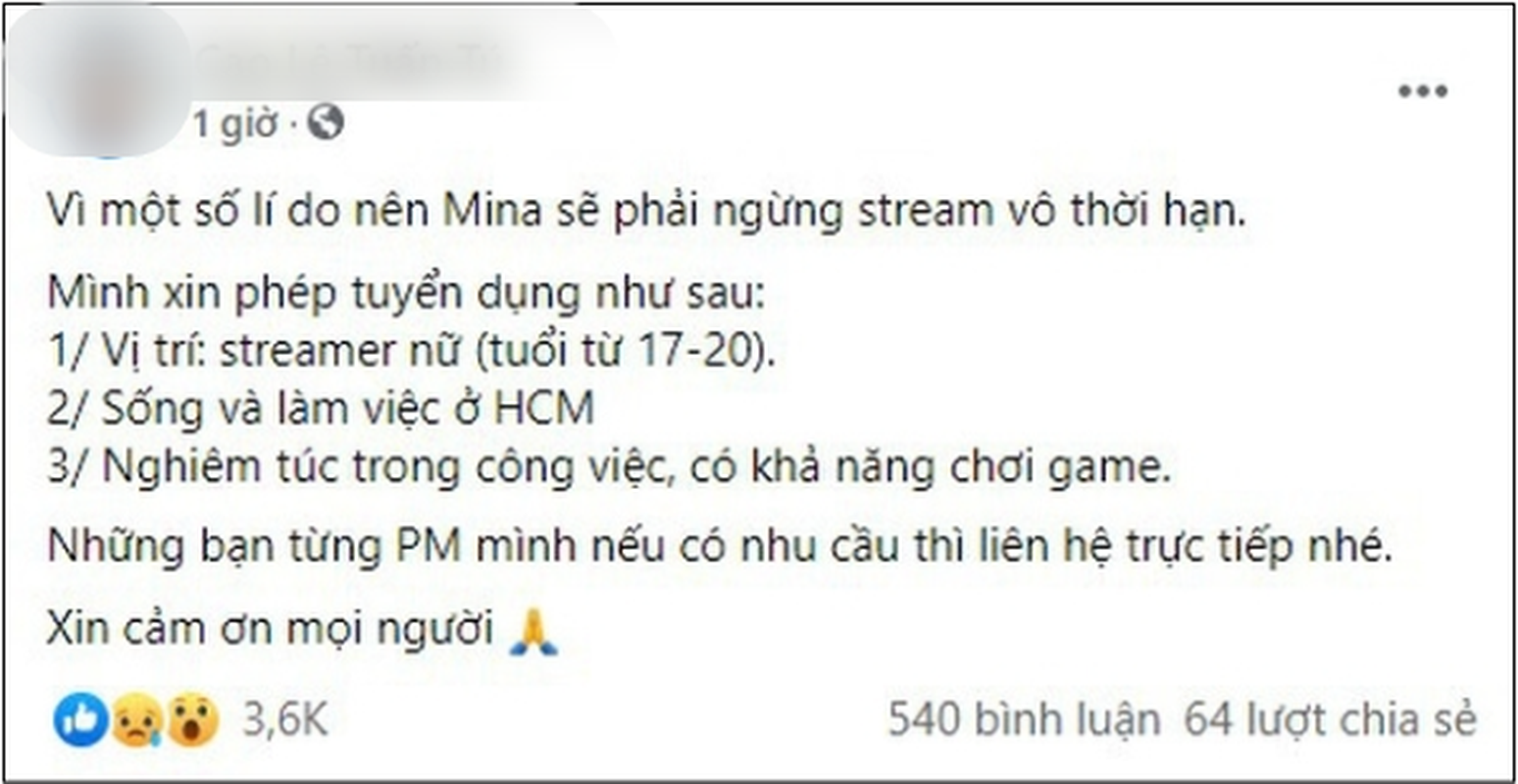 “Tinh cu tin don” cua Noway ngung livestream khien dan tinh tiec 