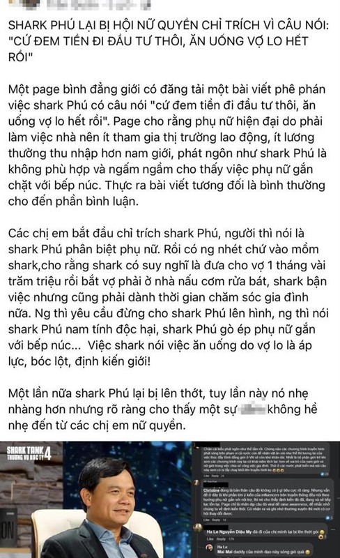 Shark Phu phat ngon gi lam netizen ban tan ve 