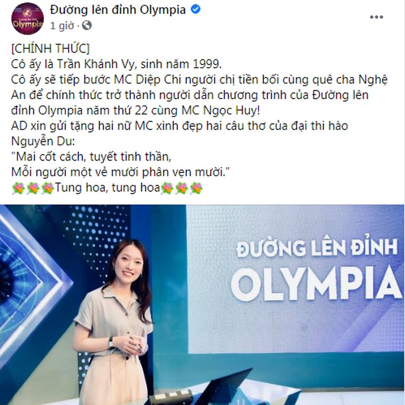 He lo danh tinh nu MC Duong Len Dinh Olympia 