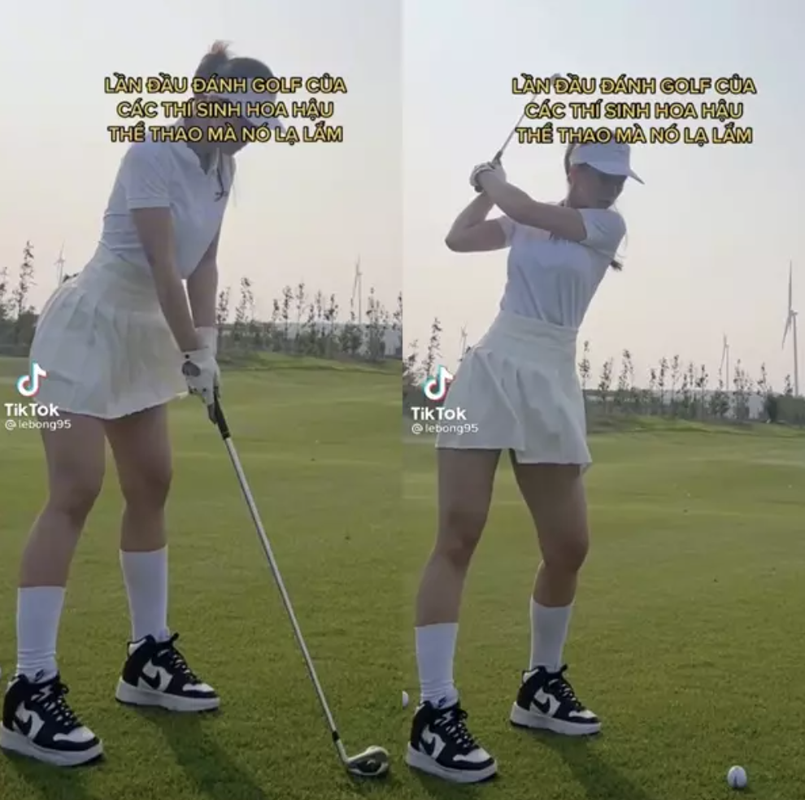 Choi golf lai quay clip nhay nhot, Le Bong suyt lo diem nhay cam-Hinh-3