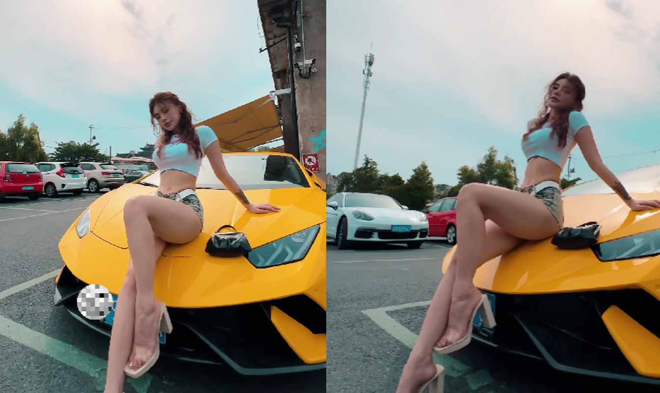 Hot girl Trung Quoc check-in ben sieu xe Lamborghini hut van anh nhin-Hinh-3