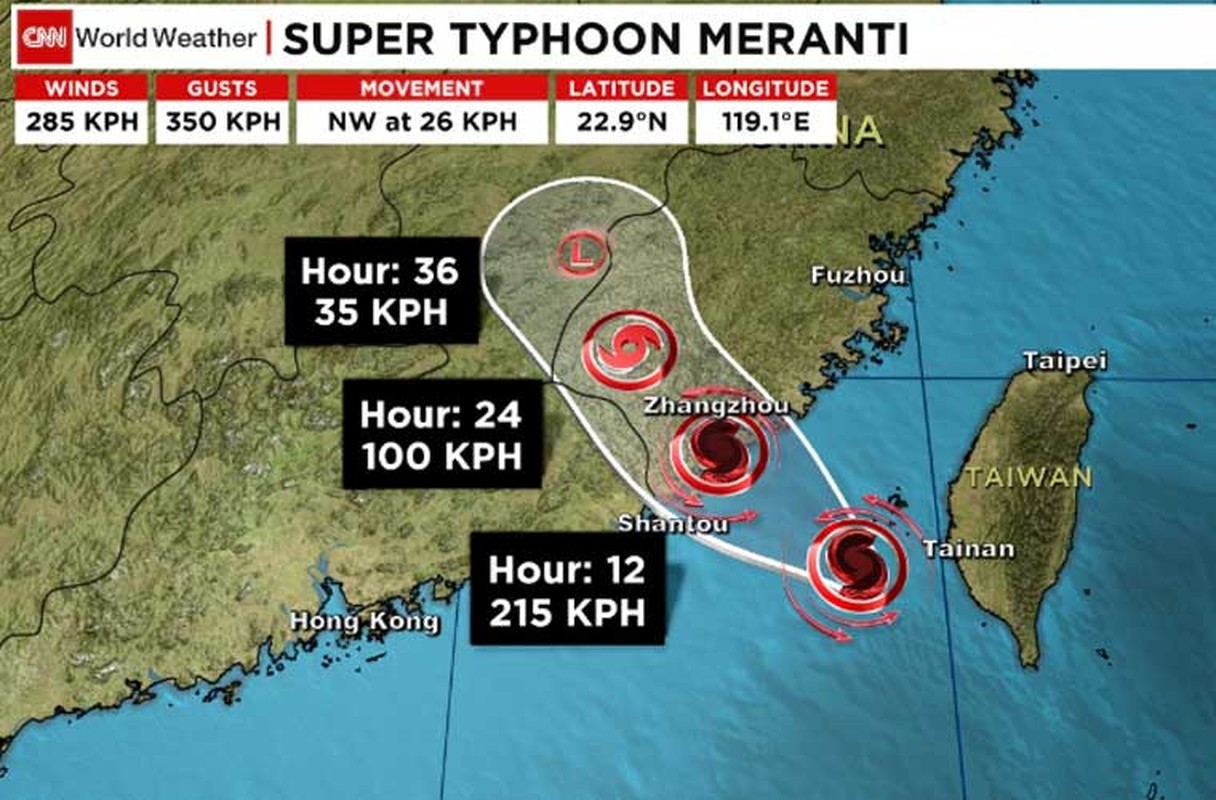 Nhung tan pha dau tien cua sieu bao Meranti o Trung Quoc