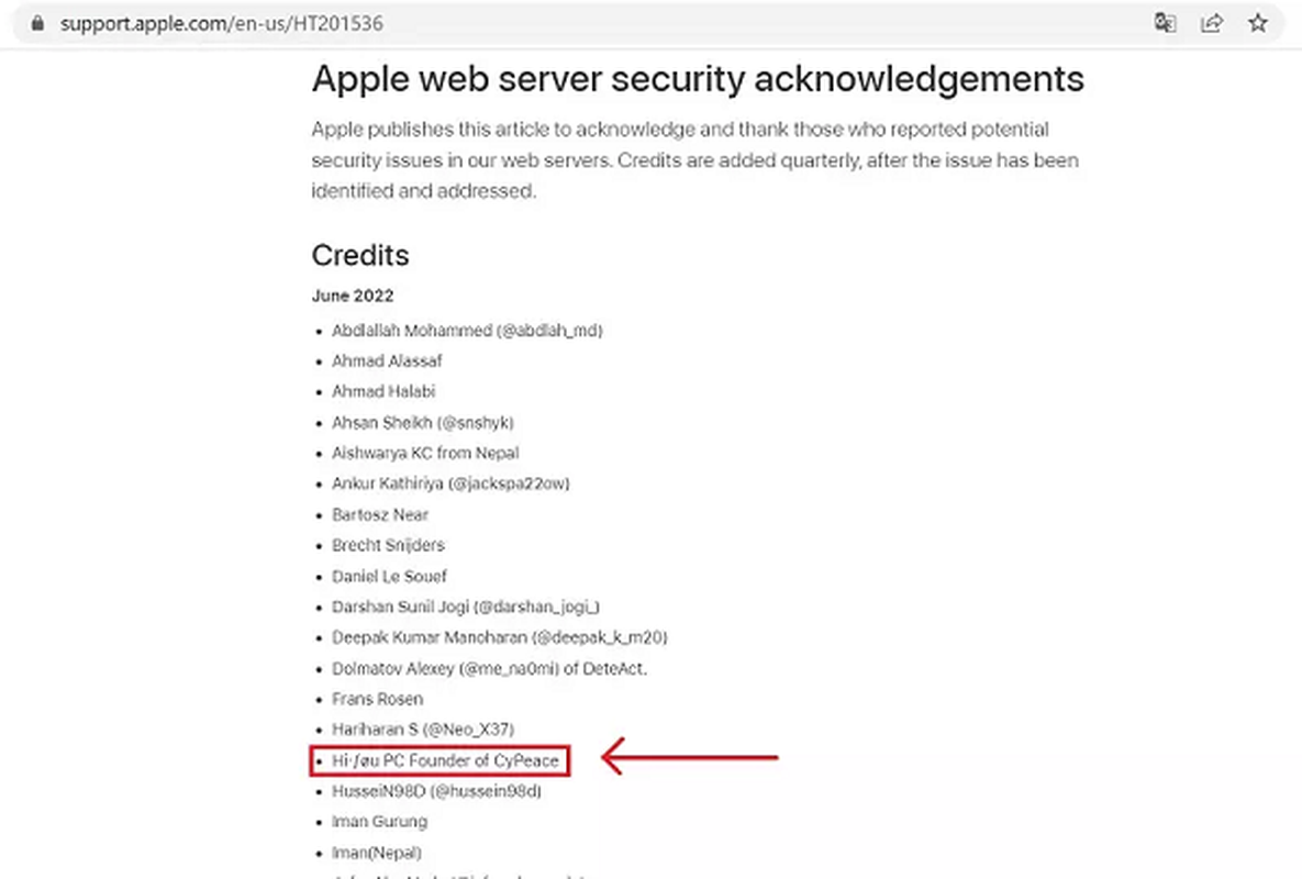 Chan dung 2 hacker mu trang nguoi Viet duoc Apple vinh danh