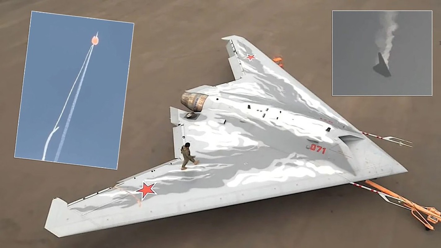 UAV tang hinh S-70 Okhotnik bi ban ha, Su-57 lam nguy-Hinh-6