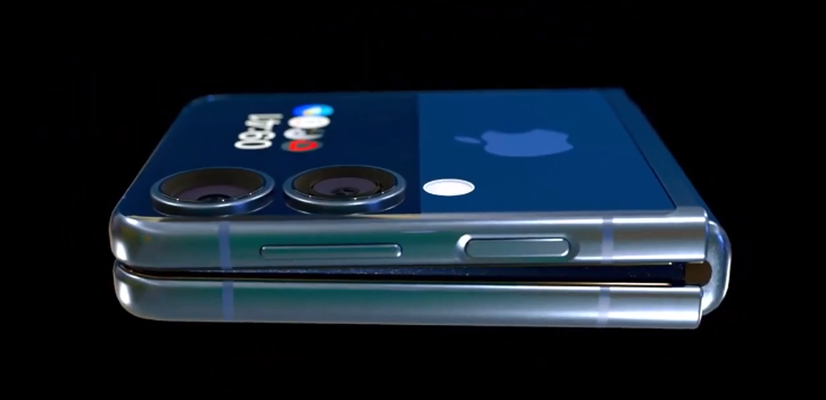 Ngam iPhone 16 Flip xanh duong sang chanh hop hon iFan-Hinh-4