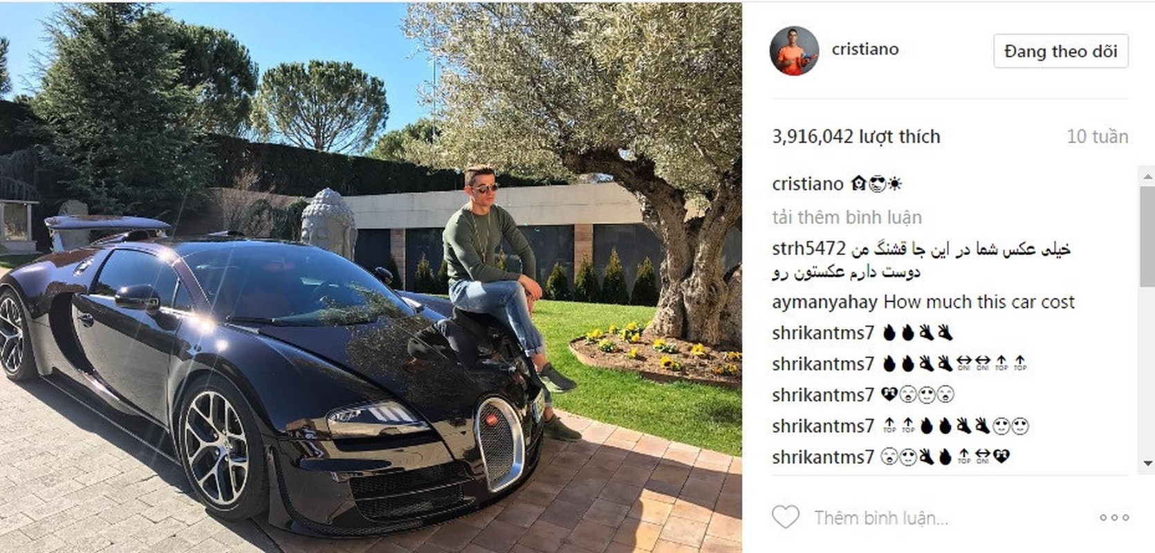 Top 10 anh nhan sieu bao like cua Ronaldo tren Instagram
