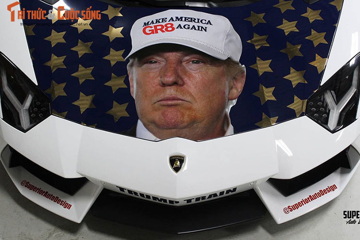Sieu xe Aventador noi tieng nho ung ho Donald Trump