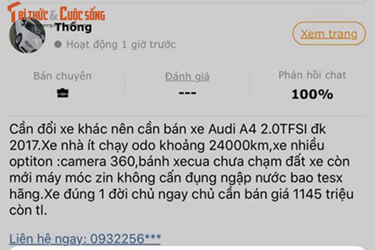 Xe sang Audi A4 chao ban nguyen zin, nhung 