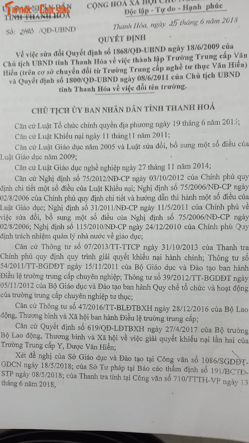 UBND Tinh Thanh Hoa ra quyet dinh sai, truong trung cap Van Hien khon don? (Ky 1)-Hinh-3