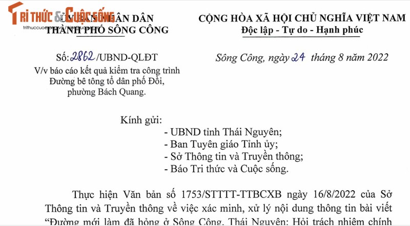 Thai Nguyen: Duong moi lam da hong o Song Cong, bao gio xu ly?