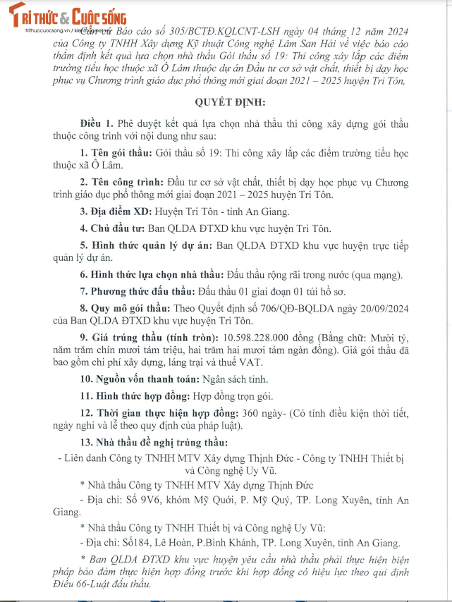 An Giang: Cty Xay dung Thinh Duc, 1 nam trung 7 goi thau tai Tri Ton-Hinh-2