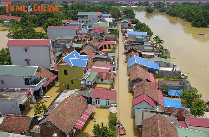 Ha Noi ngap lut: Sang 23/7, nha cua van chim trong bien nuoc-Hinh-3