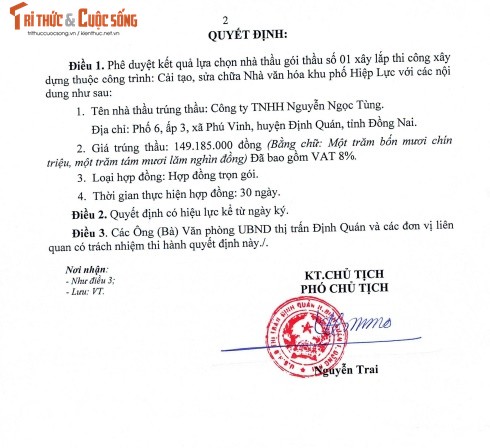 Dong Nai: Mot ngay Cty Ngoc Tung trung 2 goi thau tai Dinh Quan-Hinh-2