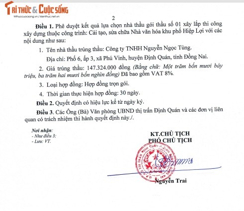 Dong Nai: Mot ngay Cty Ngoc Tung trung 2 goi thau tai Dinh Quan-Hinh-4
