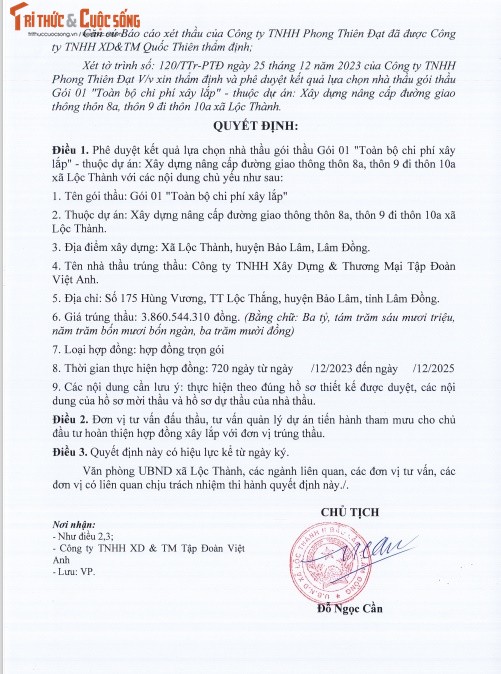Tap doan Viet Anh 1 nam trung 32 goi thau tai Lam Dong-Hinh-2