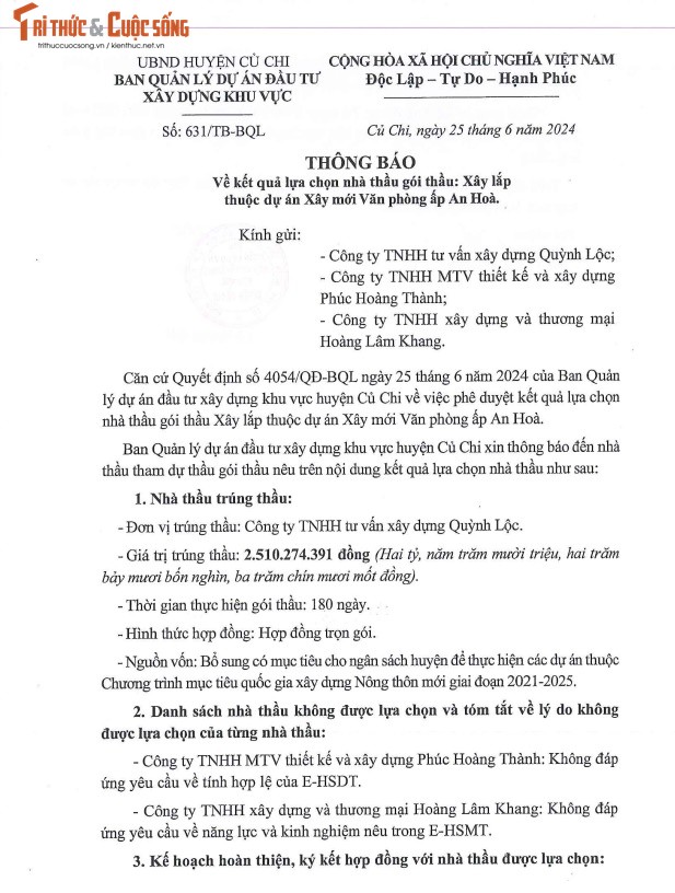 TP HCM: 1 thang, Cong ty Quynh Loc trung 4 goi thau tai Cu Chi-Hinh-4