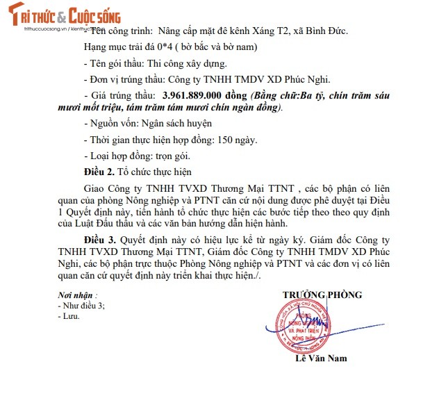 Long An: Cong ty Phuc Nghi tham gia 3 goi thau tai Thu Thua-Hinh-3