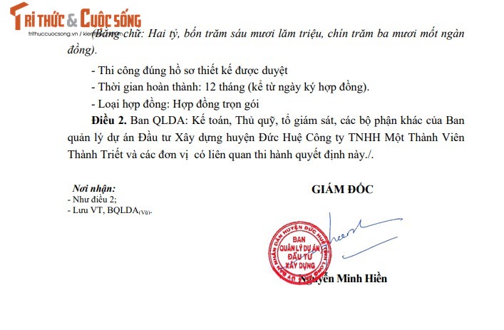 Long An: Duy nhat lien danh Thanh Triet - Phong Phat du goi thau hon 3,5 ty-Hinh-3