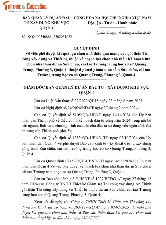 TP HCM: Loai 2 doi thu, Cty Minh Long trung goi sua chua truong Le Anh Xuan-Hinh-4