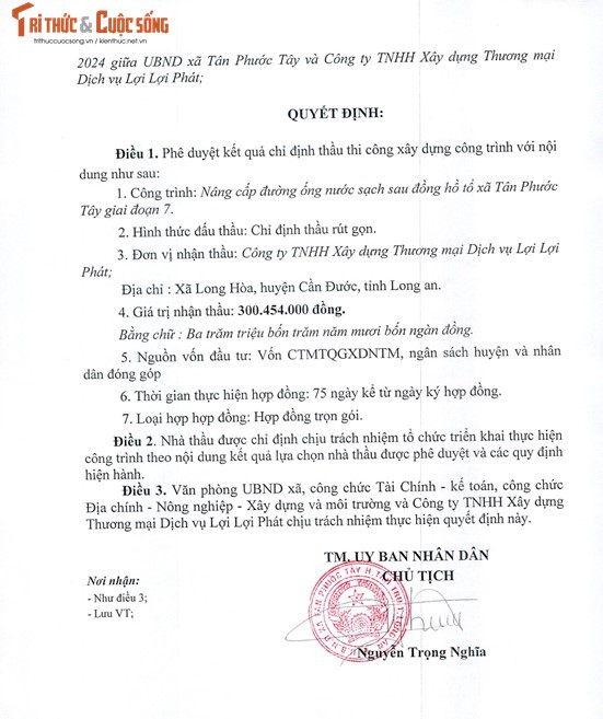 Long An: Loi Loi Phat duoc chi dinh 3 goi thau tai Tan Phuoc Tay-Hinh-2