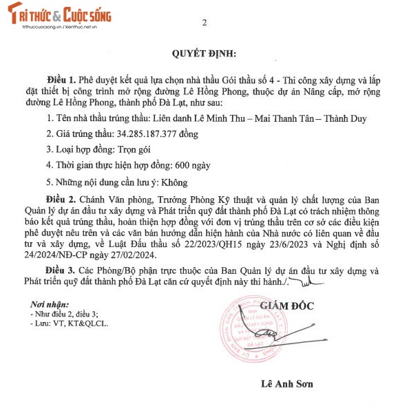 Lâm Đồng: Liên danh Mai Thanh Tân- Thành Duy trúng gói thầu làm đường Tôn Thất Tùng - Hình 6 Lam Dong: Lien danh Mai Thanh Tan- Thanh Duy trung goi thau lam duong Ton That Tung-Hinh-6