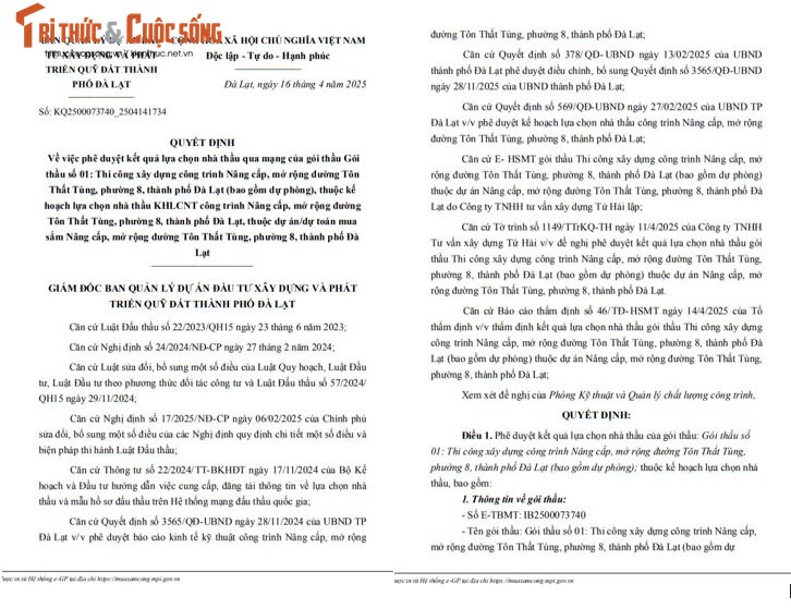 Lam Dong: Lien danh Mai Thanh Tan- Thanh Duy trung goi thau lam duong Ton That Tung