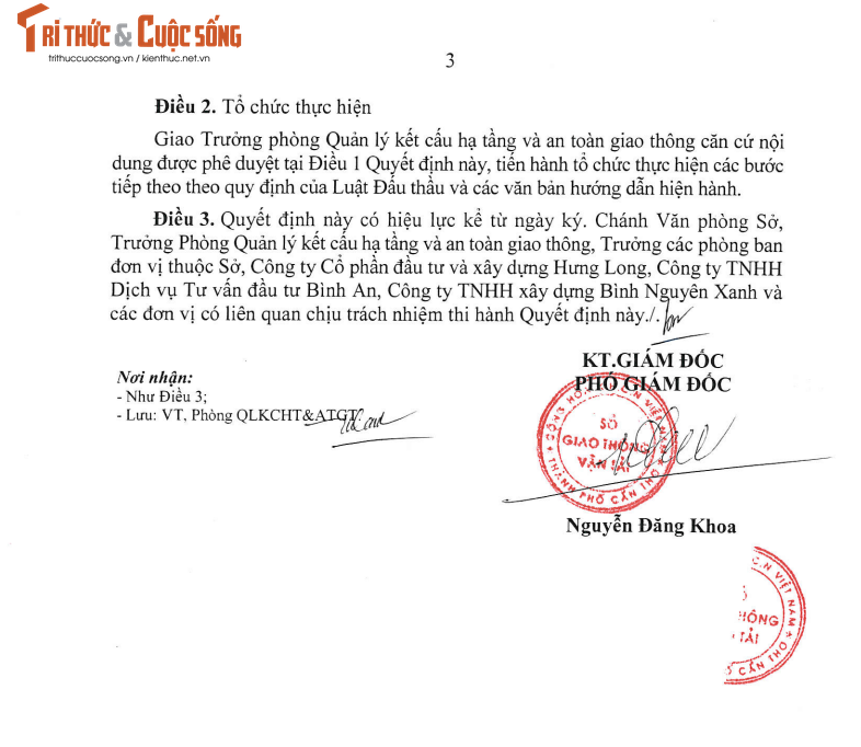 Can Tho: Cty Binh Nguyen Xanh trung lien 3 goi sua duong giao thong-Hinh-3