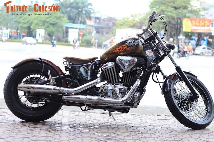 Honda Steed do bobber, son airbrush “chat choi” tai Ha Noi-Hinh-10