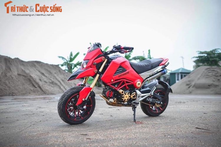 Dan Viet do “xe ruoi” Honda MSX125 thanh Ducati khung